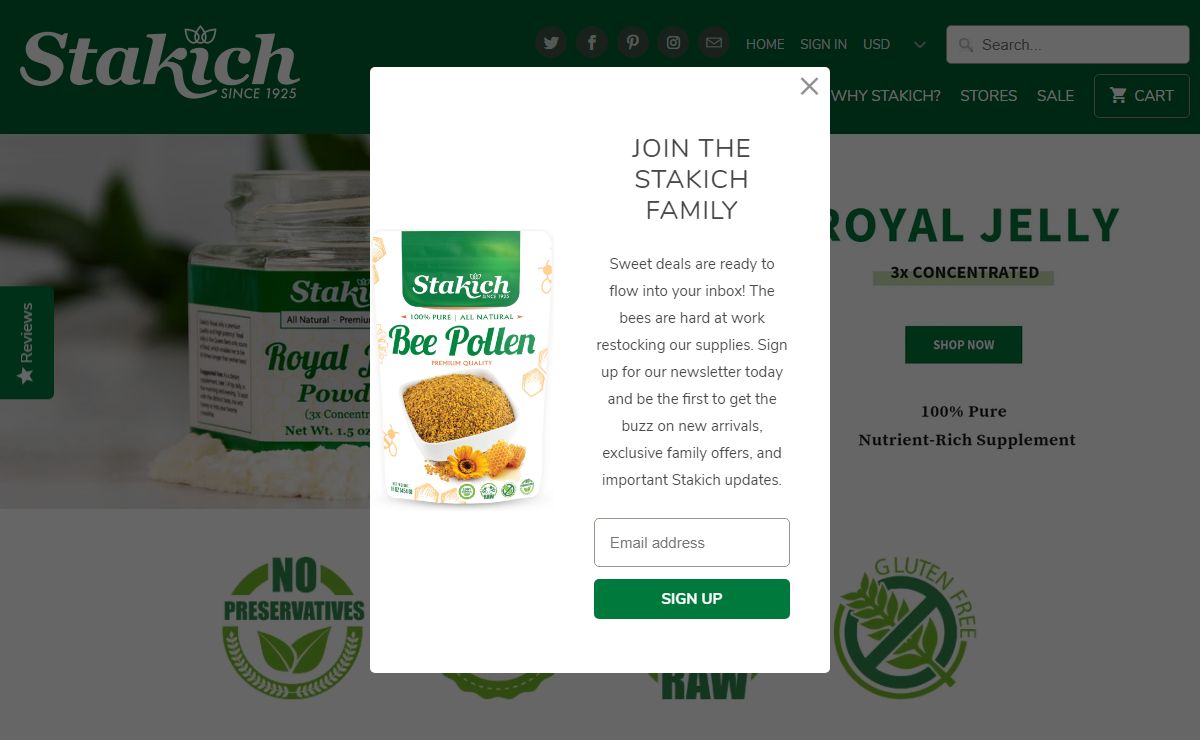 Stakich, Inc - All Natural Bee Hive Products & Supplements