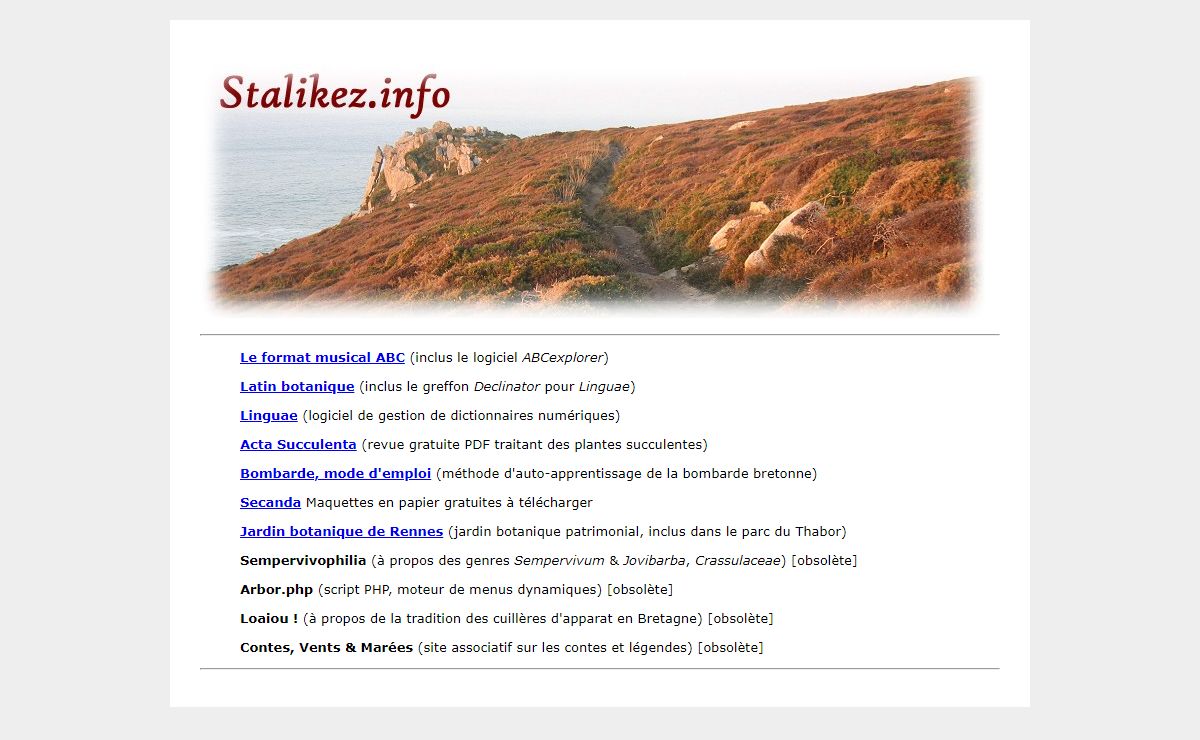 Stalikez.info, page d'accueil