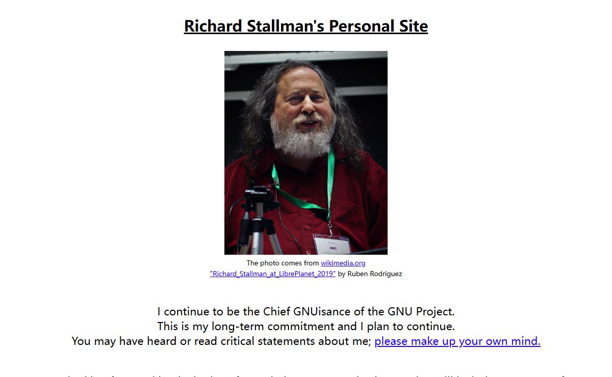 Richard Stallman's Personal Page