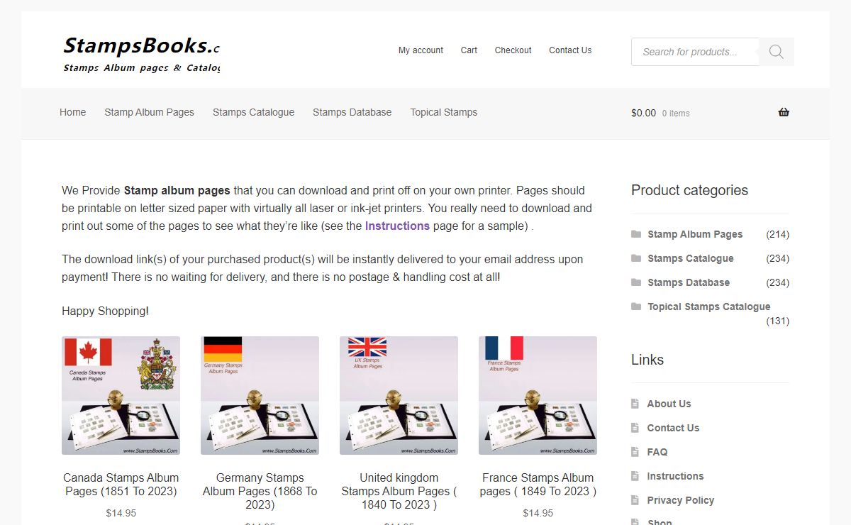 Stamps Album Pages & Catalogue | StampsBooks.com