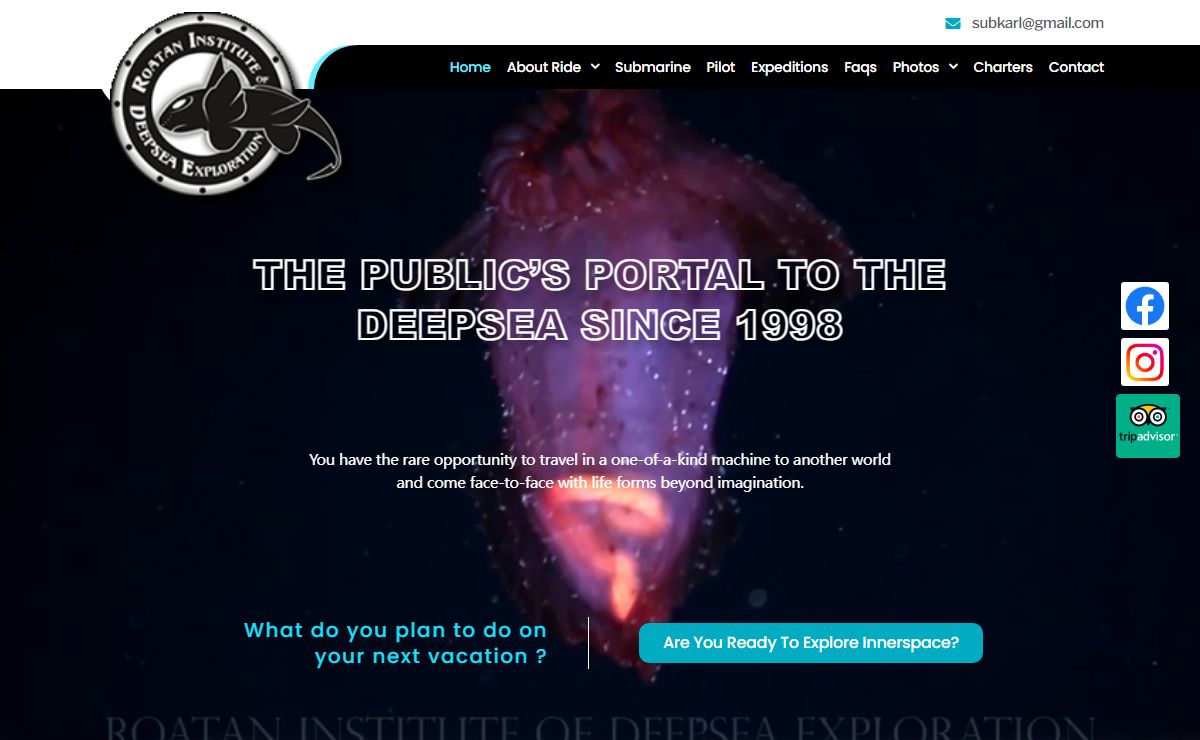 Roatan Institute of Deepsea Exploration | R.I.D.E: The public's portal to the deep sea since 1998