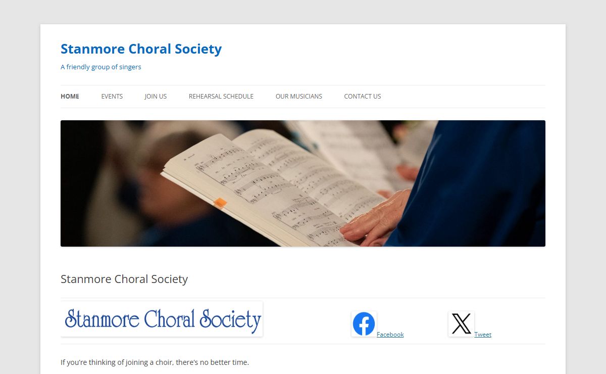 Stanmore Choral Society | A friendly group of singers