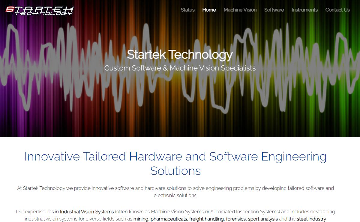 Startek Technology: Machine Vision Specialist, Custom Software & Electronic Engineering Solutions