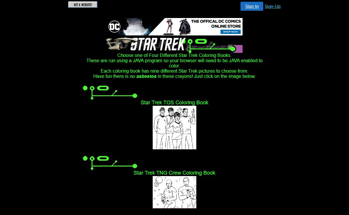 Star Trek Coloring Book -TOS and TNG- for fans of all ages - No Asbestos HERE!