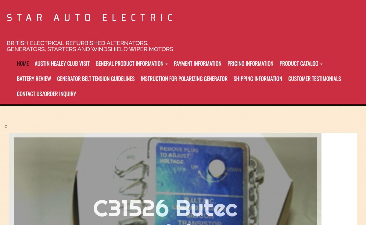 Star Auto Electric - Home / British refurbished electrical components.