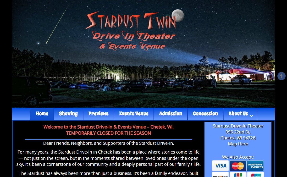 Stardust Drive-In & Events Venue – Chetek Wisconsin – Events Venus Drive-In Theater Chetek Wisconsin