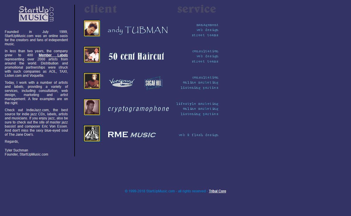 StartUpMusic.com - indie music resources and links
