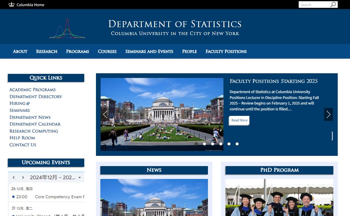 Department of Statistics - Columbia University