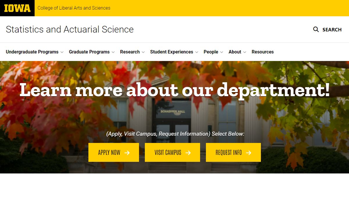 Statistics and Actuarial Science | College of Liberal Arts and Sciences | The University of Iowa