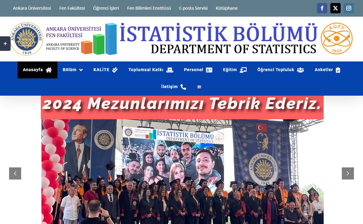 Ankara Üniversitesi Fen Fakültesi İstatistik Bölümü – Ankara Üniversitesi Fen Fakültesi İstatistik Bölümü