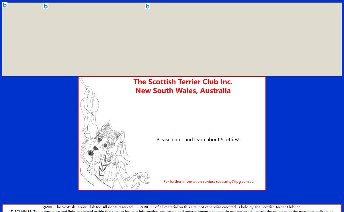 Scottish Terrier Club Inc, New South Wales Australia For owners & admirers of Scottish Terriers.