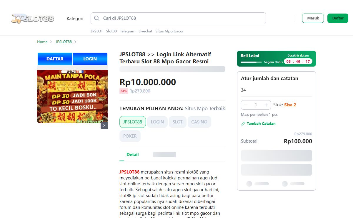 JPSLOT88 >> Login Link Alternatif Terbaru Slot 88 Mpo Gacor Resmi