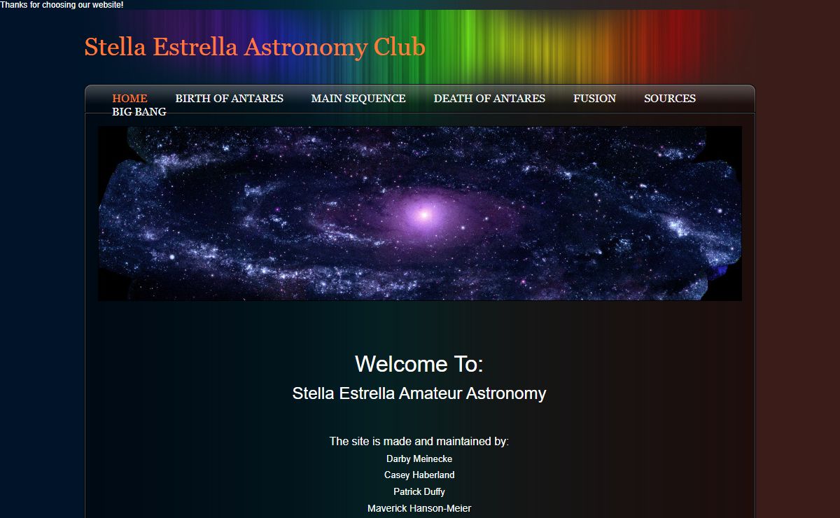 Stella Estrella Astronomy Club - STELLA ESTRELLA HOME