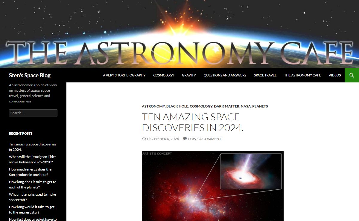 Sten's Space Blog | An astronomer's point-of-view on matters of space, space travel, general science and consciousness