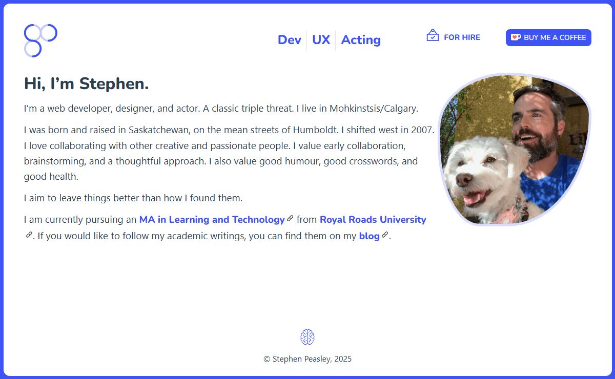 Stephen Peasley | Freelance Web Development, UX Design, and Acting?