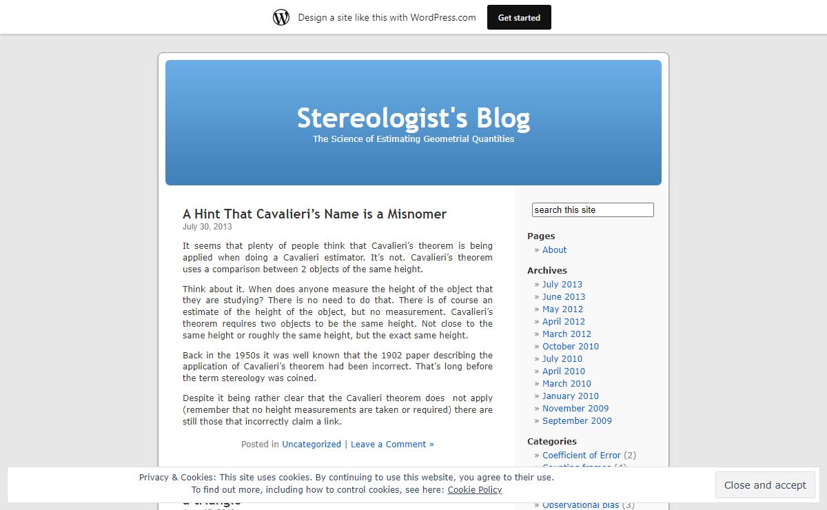 Stereologist's Blog | The Science of Estimating Geometrial Quantities