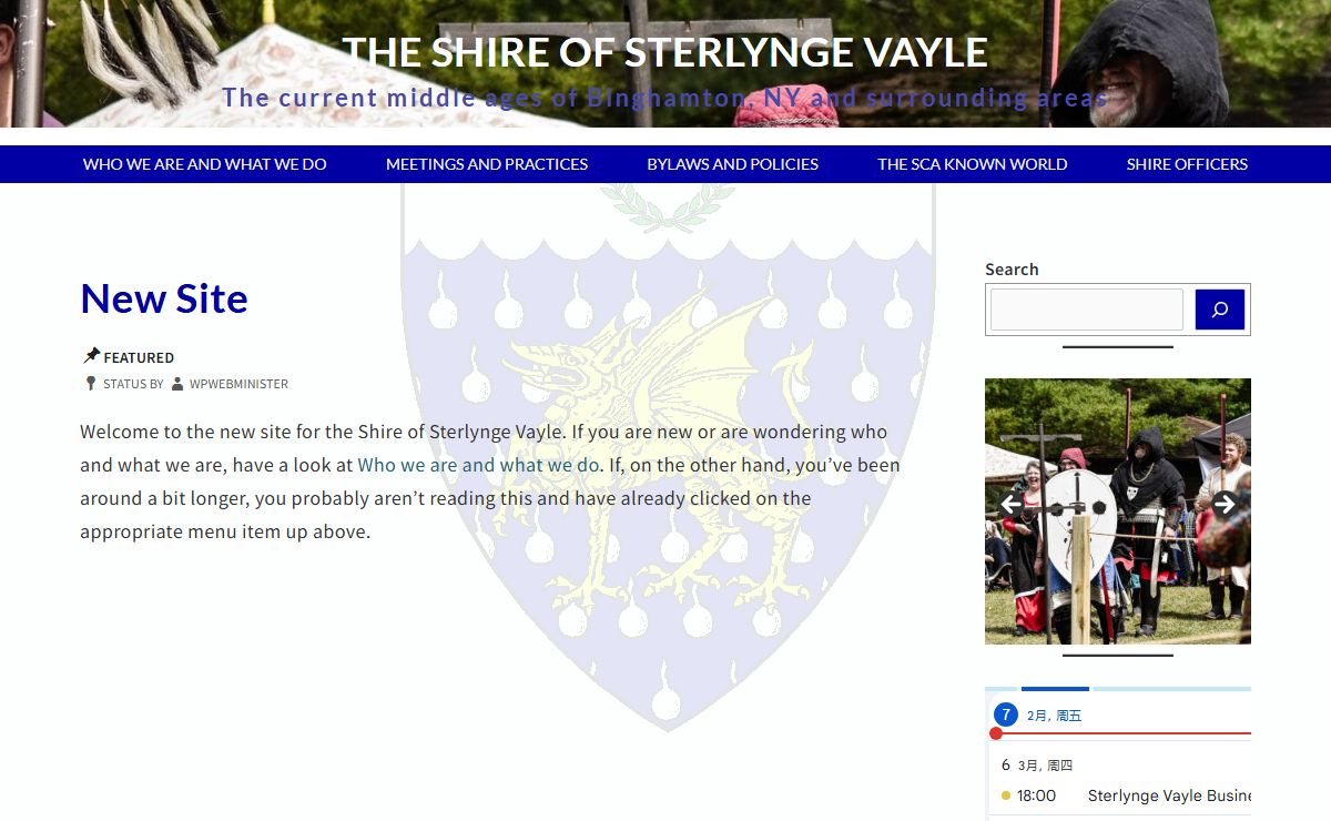 The Shire of Sterlynge Vayle – The current middle ages of Binghamton, NY and surrounding areas