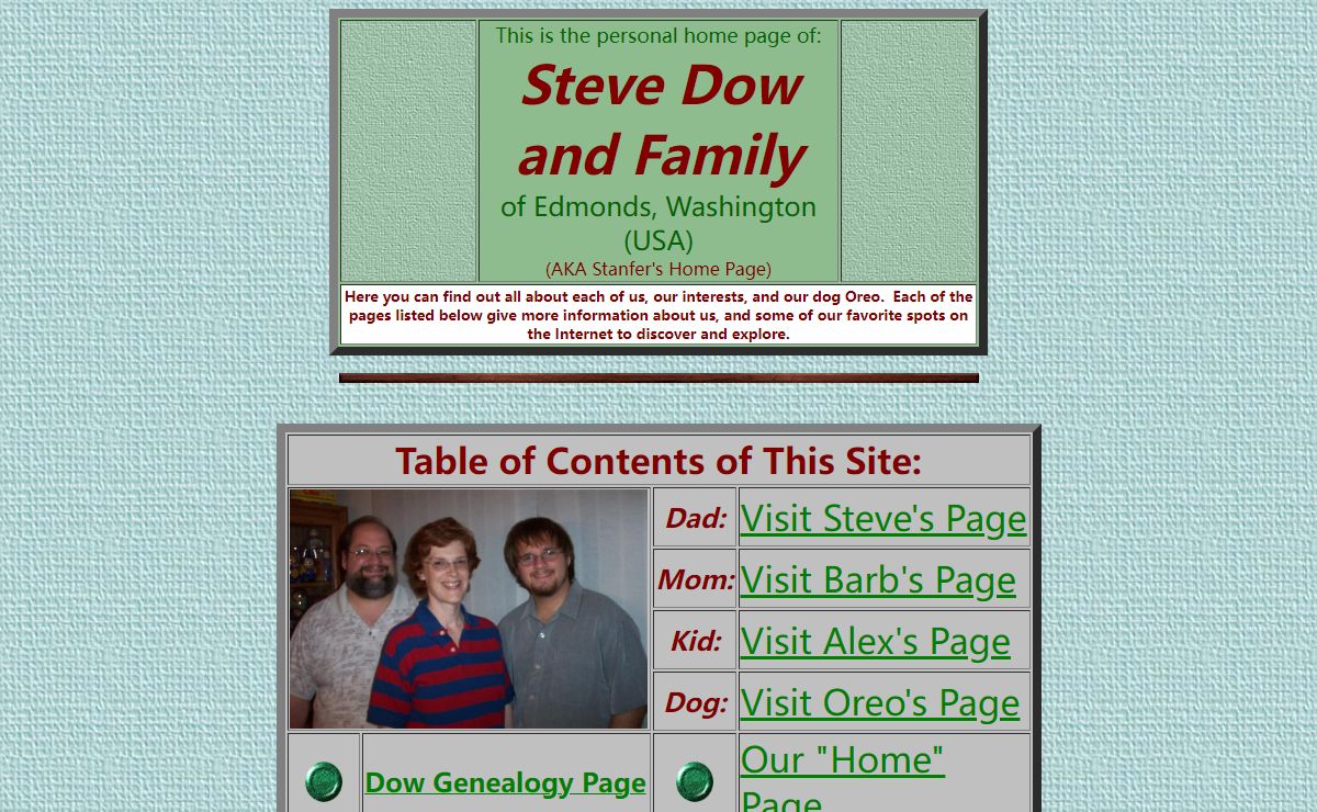 Steve Dow and Family of Edmonds, WA (USA) - AKA: Stanfer's Home Page
