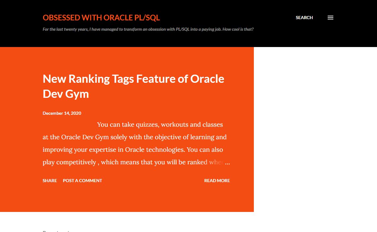 Obsessed with Oracle PL/SQL