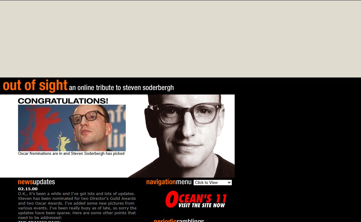 Out of Sight : an online tribute to steven soderbergh