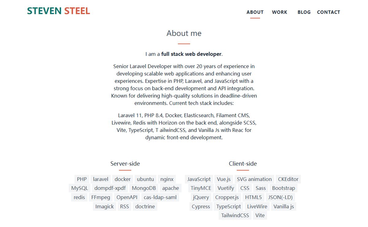 About Steven Steel, professional full stack web developer