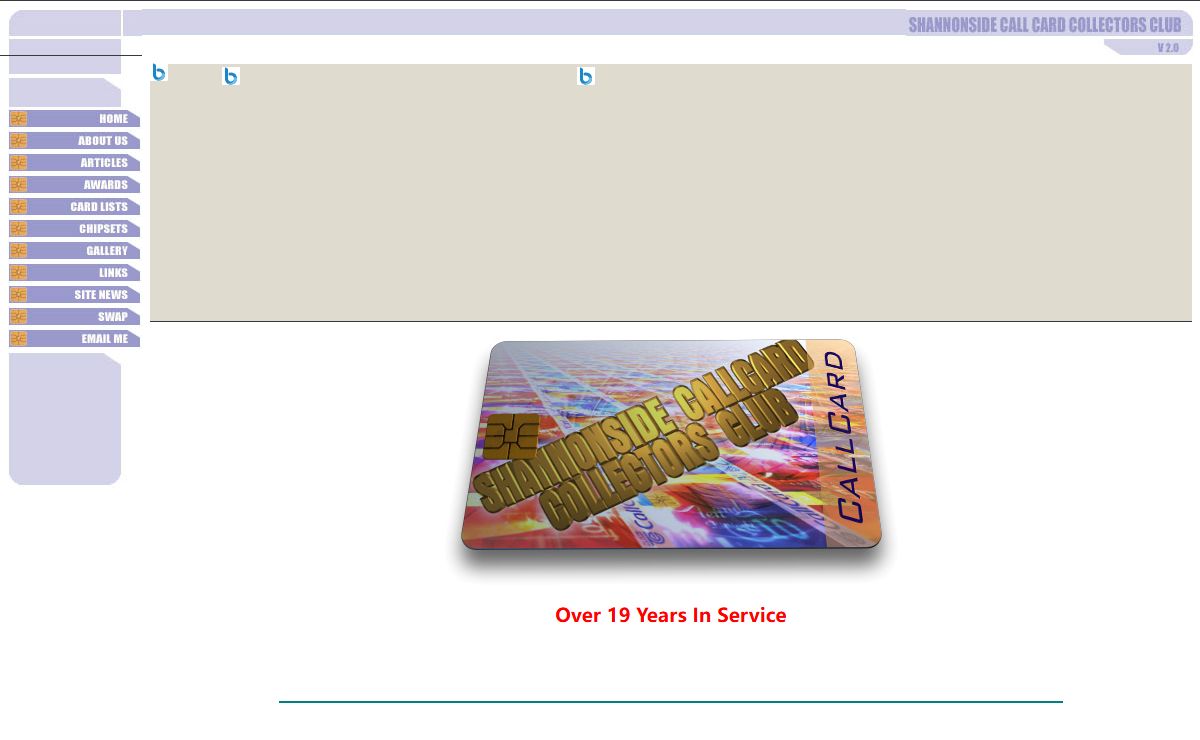 Shannonside CallCard Collectors Club - Website Ver 2.0