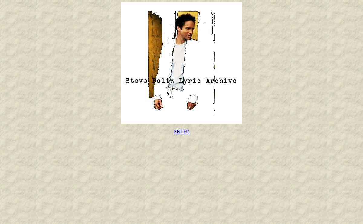 Steve Poltz Lyric Archive Enter