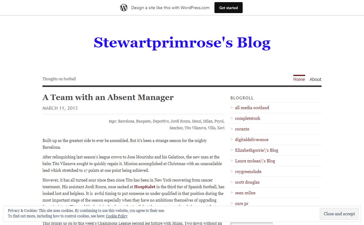Stewartprimrose's Blog | Thoughts on football