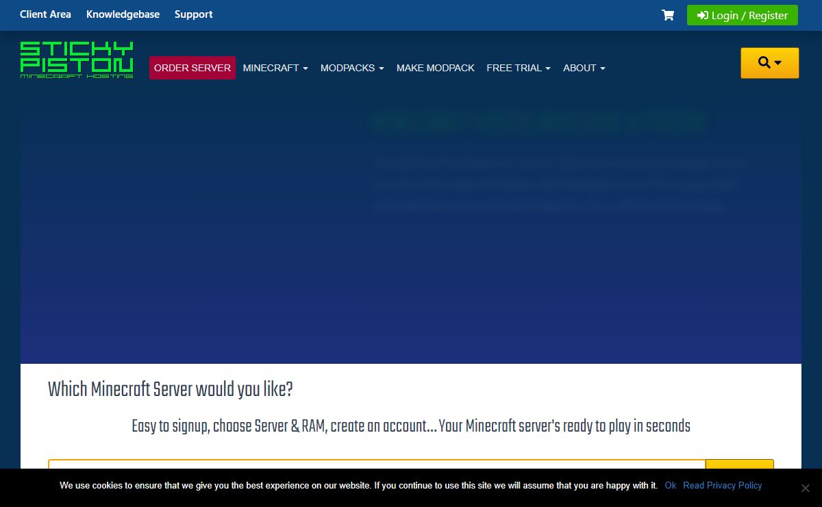 Only Minecraft Server Hosting - StickyPiston.co