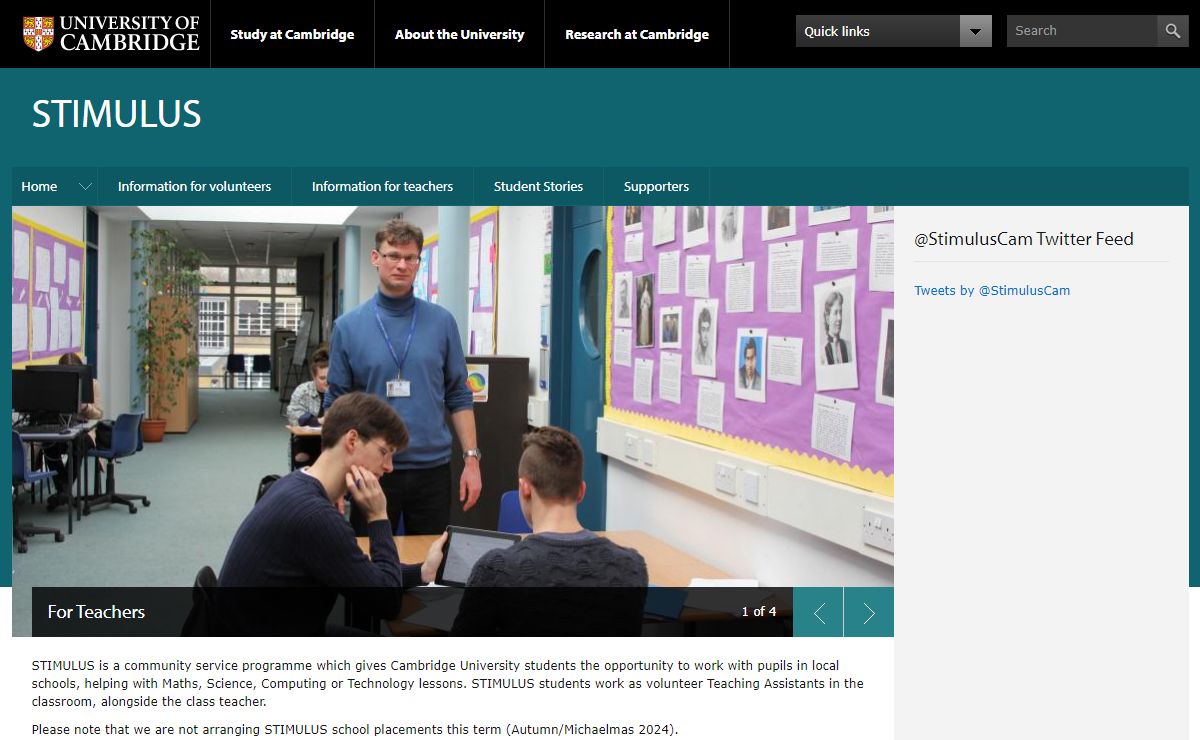 Stimulus - Cambridge University students volunteering in local schools | STIMULUS