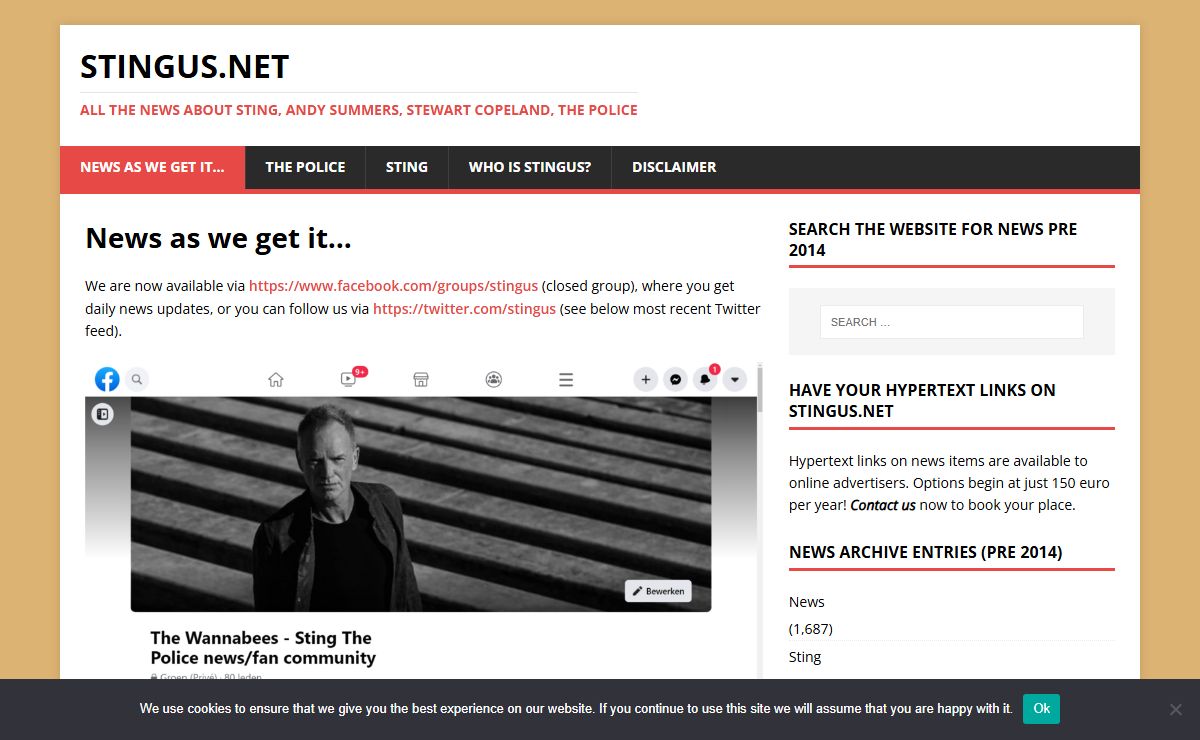 StingUs.net – All the news about Sting, Andy Summers, Stewart Copeland, The Police
