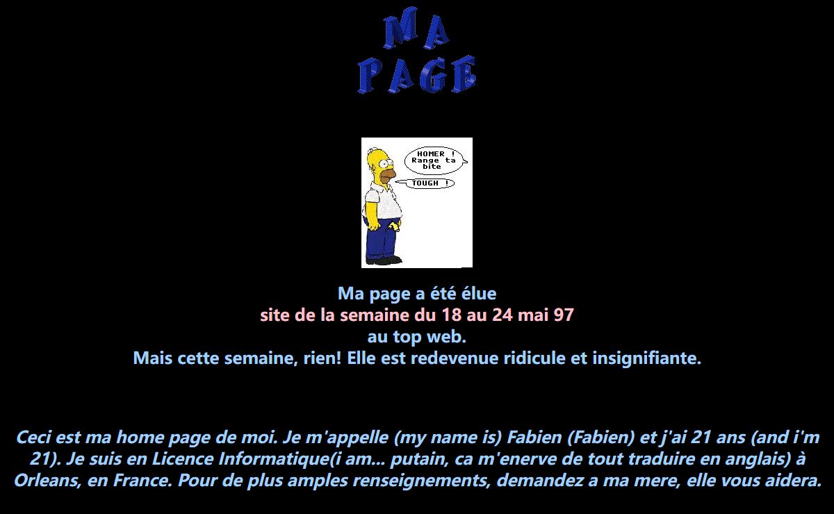 Ma mienne home page de moi