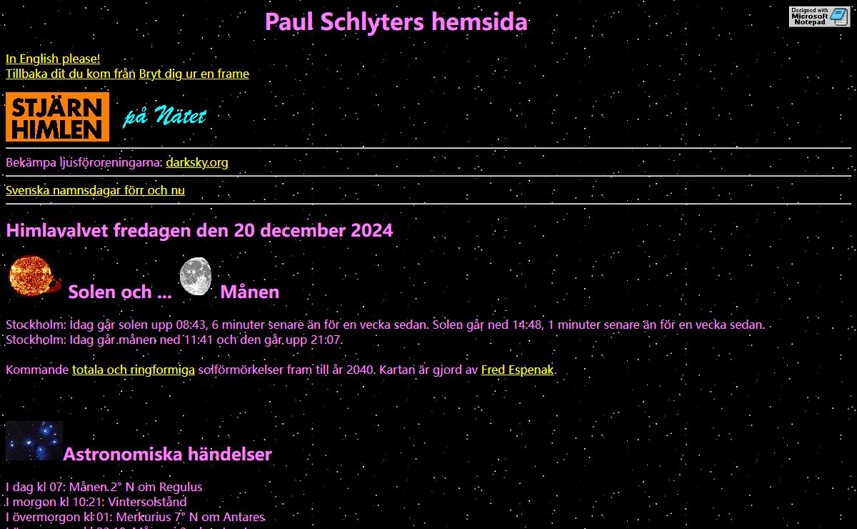 Home page of Paul Schlyter