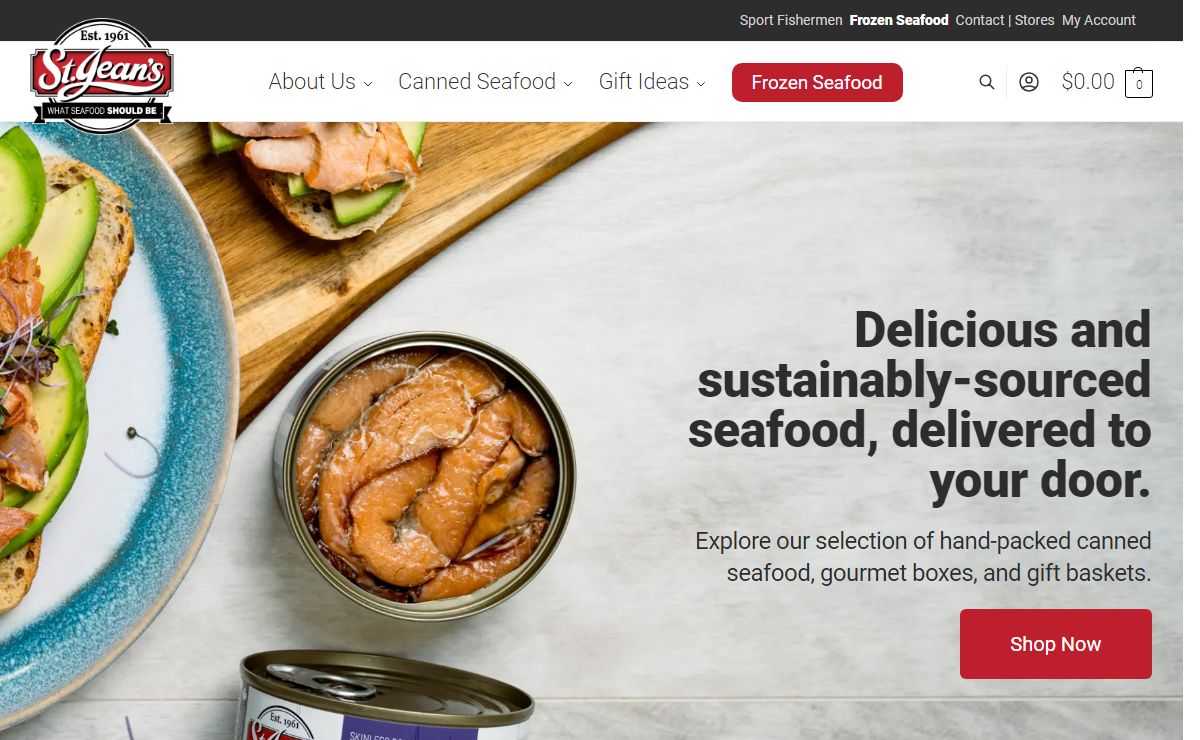 Buy Gourmet & Canned Seafood Online | St. Jean's Cannery - Canada's Best Smoked Salmon