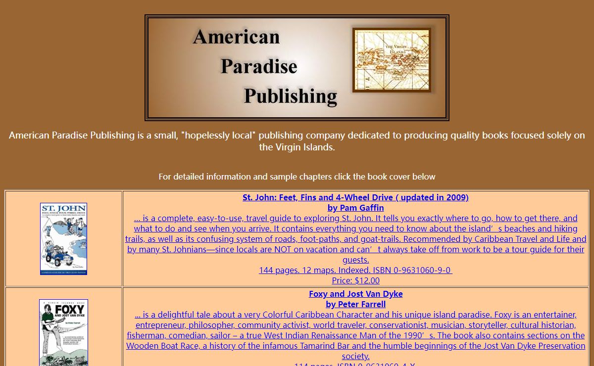 Books about the Virgin Islands - Guidebooks, Sailing Stories, Cooking, Sportfishing and Biographies