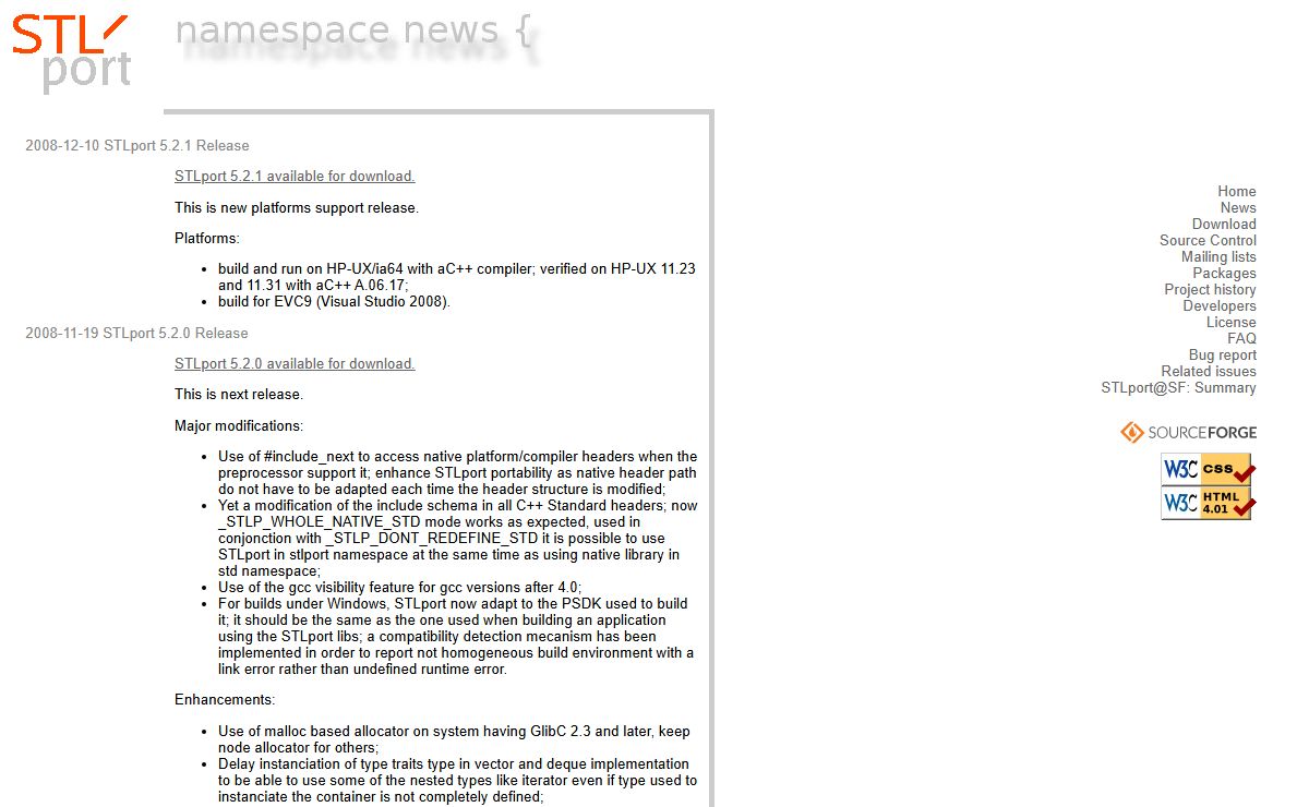 STLport: News