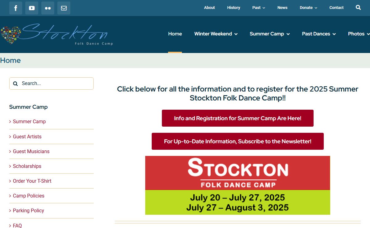 Stockton Folk Dance Camp – Where world dance and music enthusiasts gather to learn and celebrate traditional dances and music from around the globe.