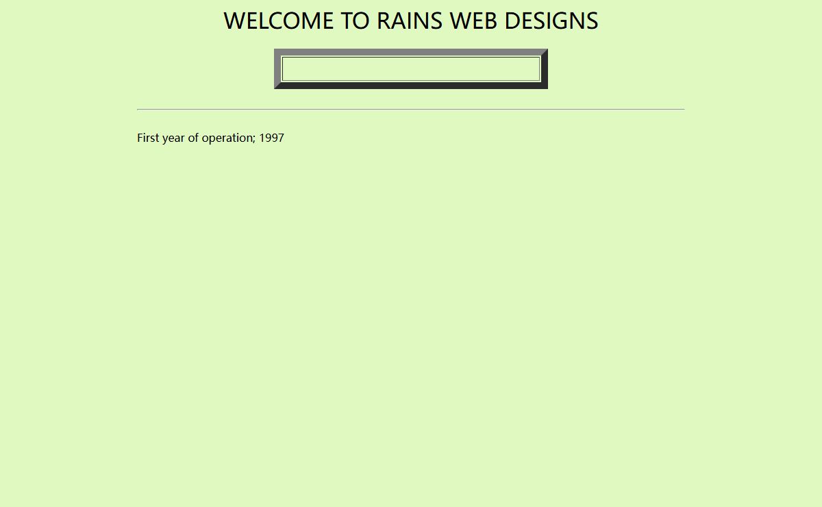 Rains Family Home Page