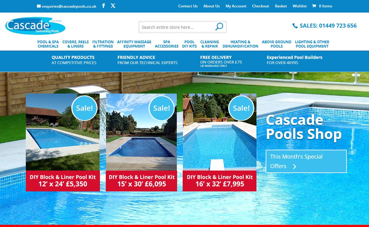 Swimming Pool Supplies - Covers, Pumps & Heaters | Cascade Pools