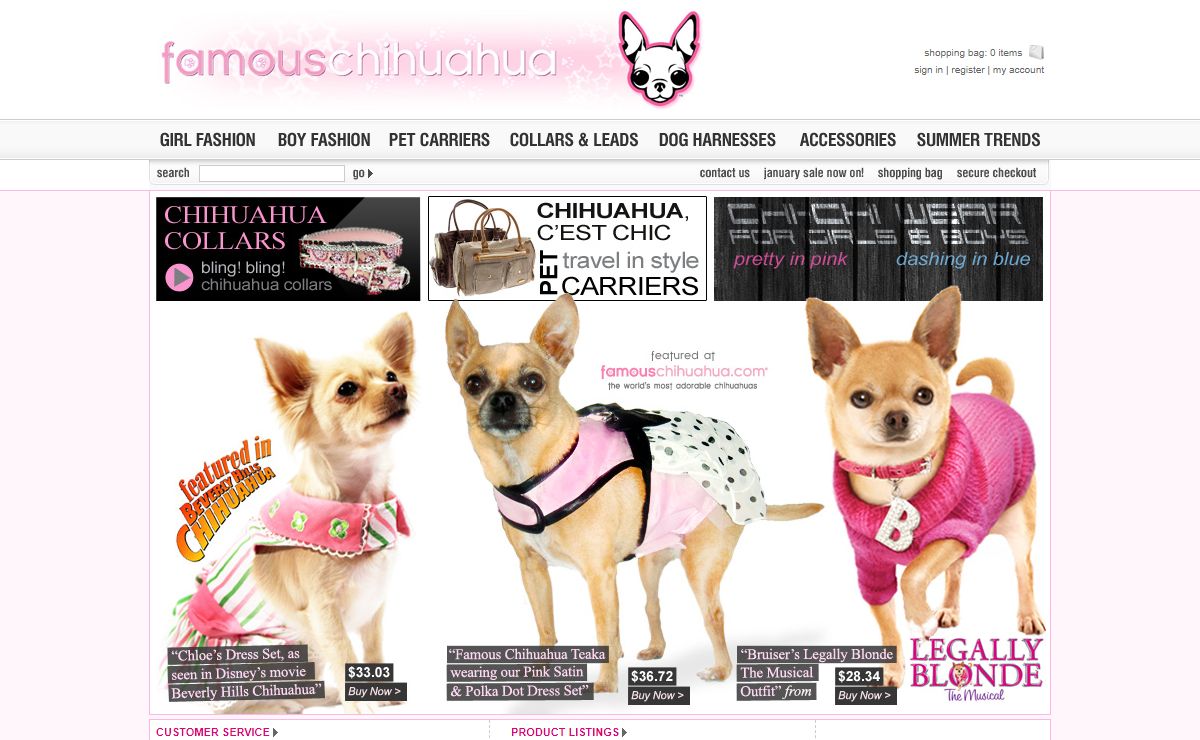 Chihuahua Clothes and Accessories: Famous Chihuahua Store