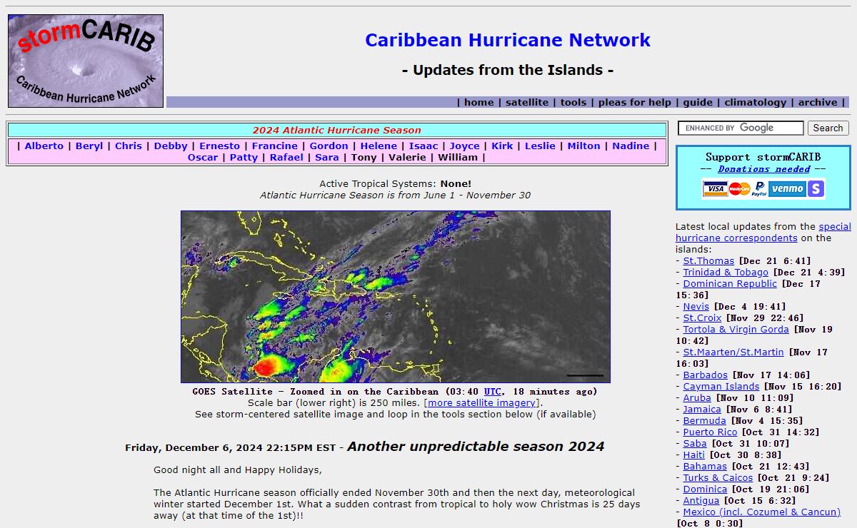 Caribbean Hurricane Network - stormCARIB.com - Local Reports on Tropical Systems threatening the Caribbean Islands