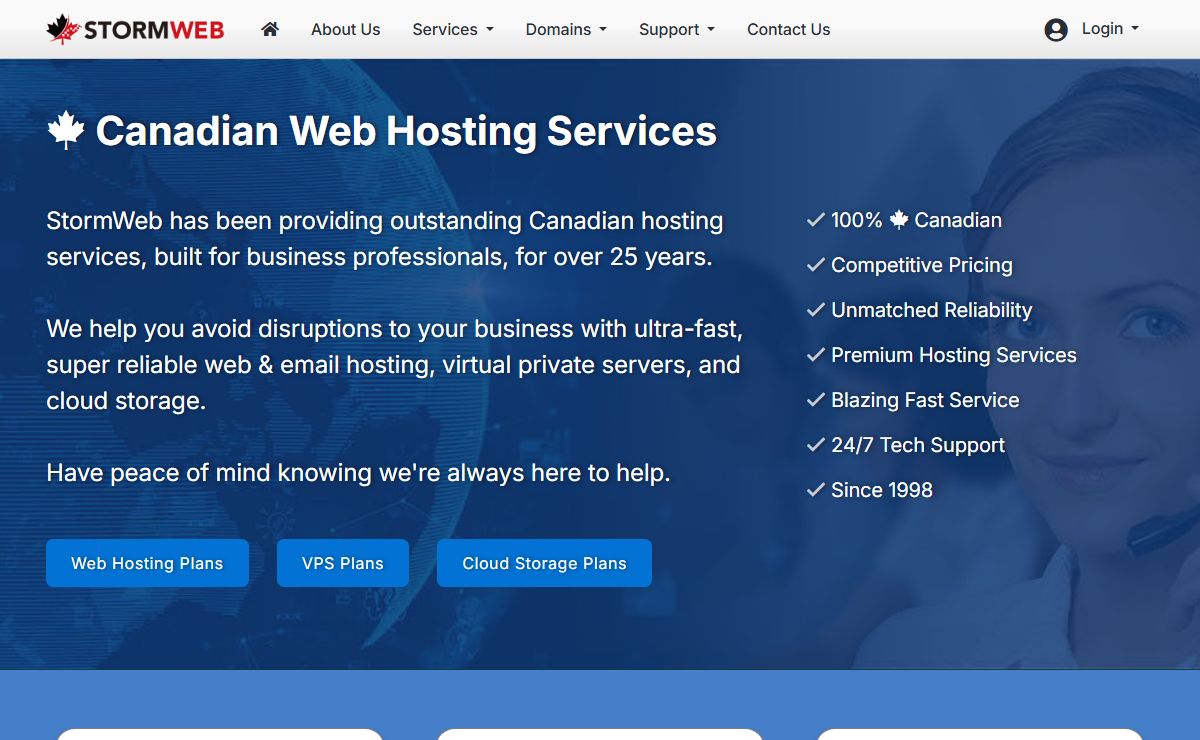 StormWeb: Canadian Web Hosting, Web Hosting in Canada since 1998