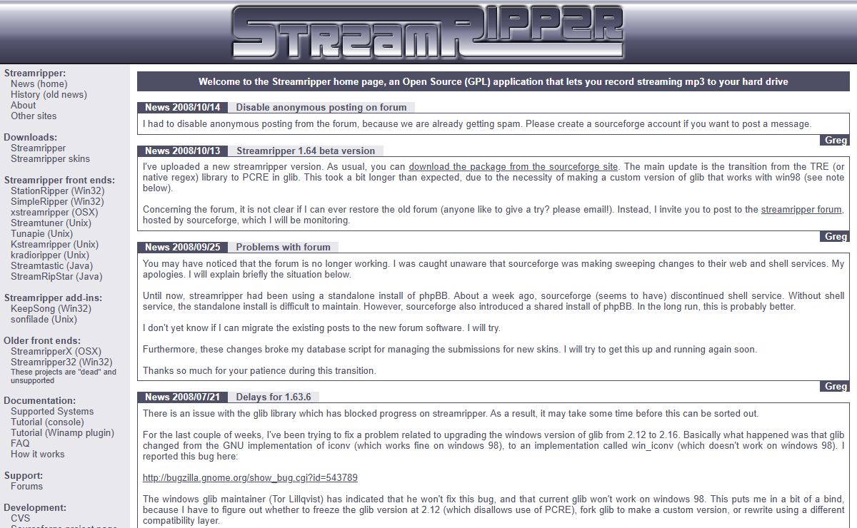 Welcome to Streamripper
