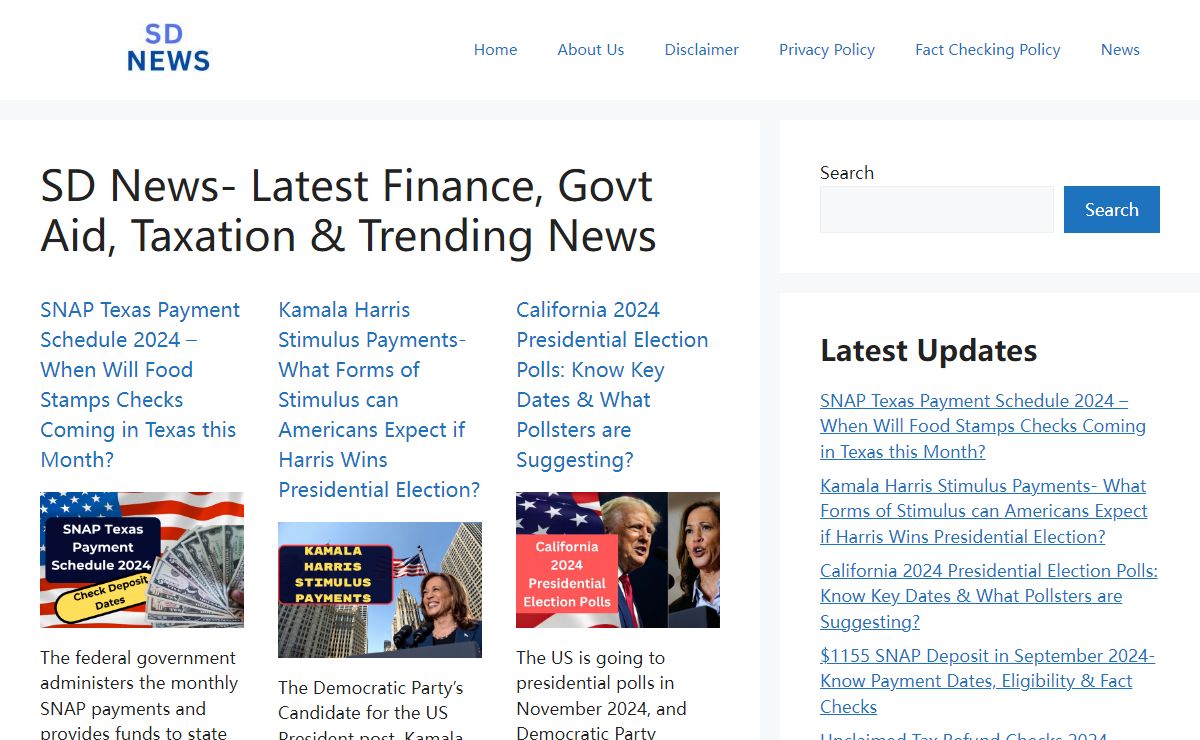 SD News- Latest Finance, Govt Aid, Taxation & Trending News - SD NEWS