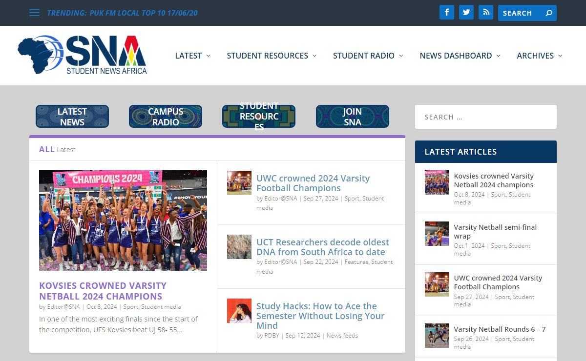Student News Africa - Connecting campuses across the continent