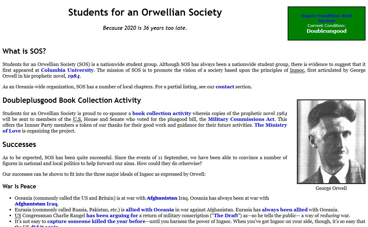 SOS: Students for an Orwellian Society