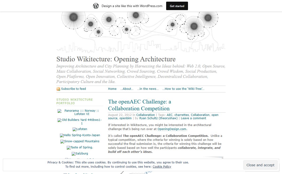 Studio Wikitecture: Opening Architecture | Improving Architecture and City Planning by Harnessing the Ideas behind: Web 2.0, Open Source, Mass Collaboration, Social Networking, Crowd Sourcing, Crowd Wisdom, Social Production, Open Platforms, Open Innovation, Collective Intelligence, Decentralized Collaboration, Participatory Culture and the like.