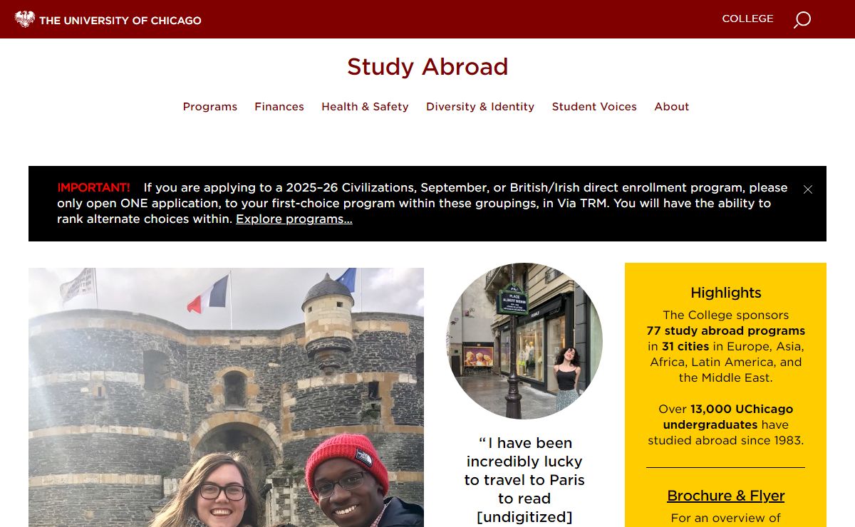 | Study Abroad | The University of Chicago