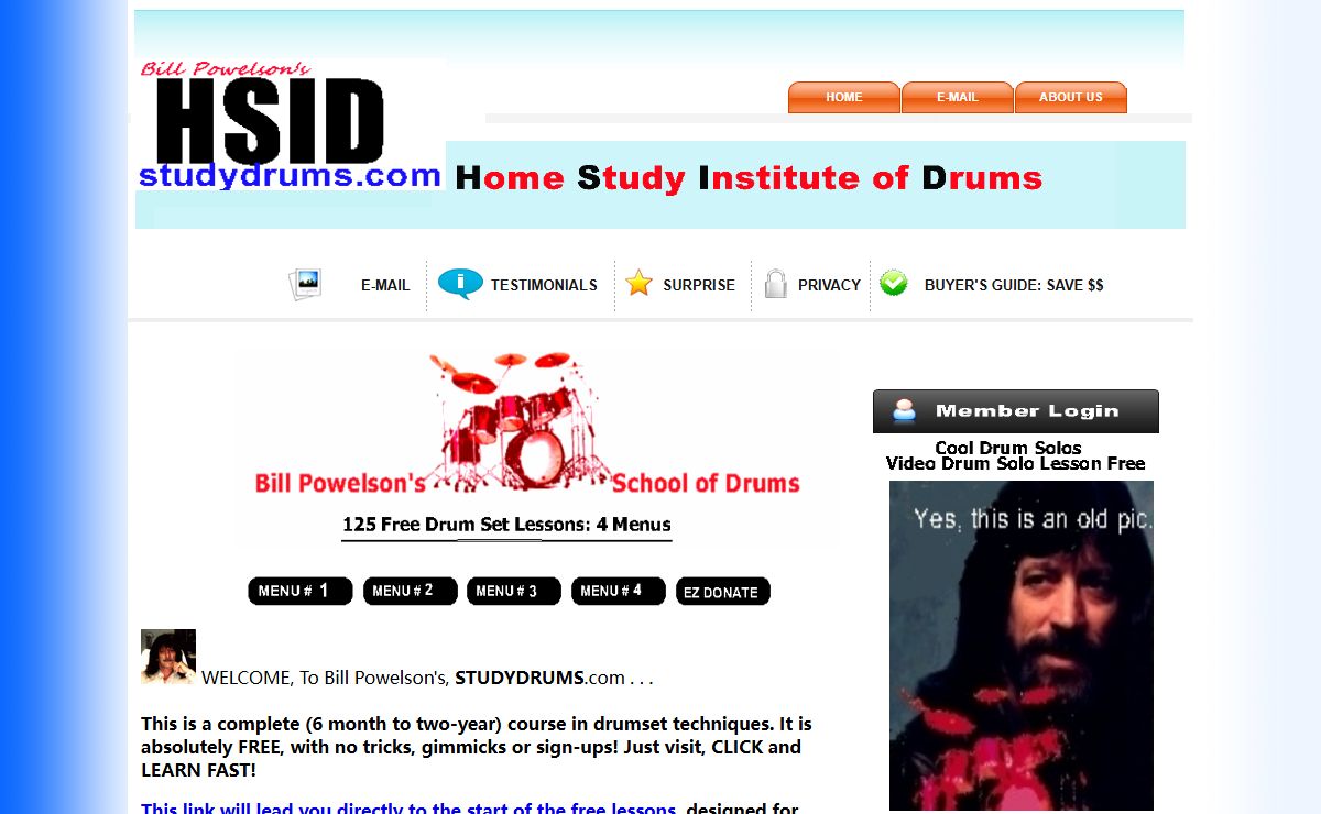 Free Drum Set Lessons: Donations Accepted.