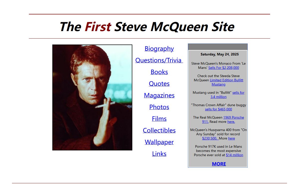 The First Steve McQueen Site